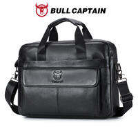 BULLCAPTAIN high-quality leather briefcase men’s business multifunctional large-capacity 15-inch laptop bag (cowhide)