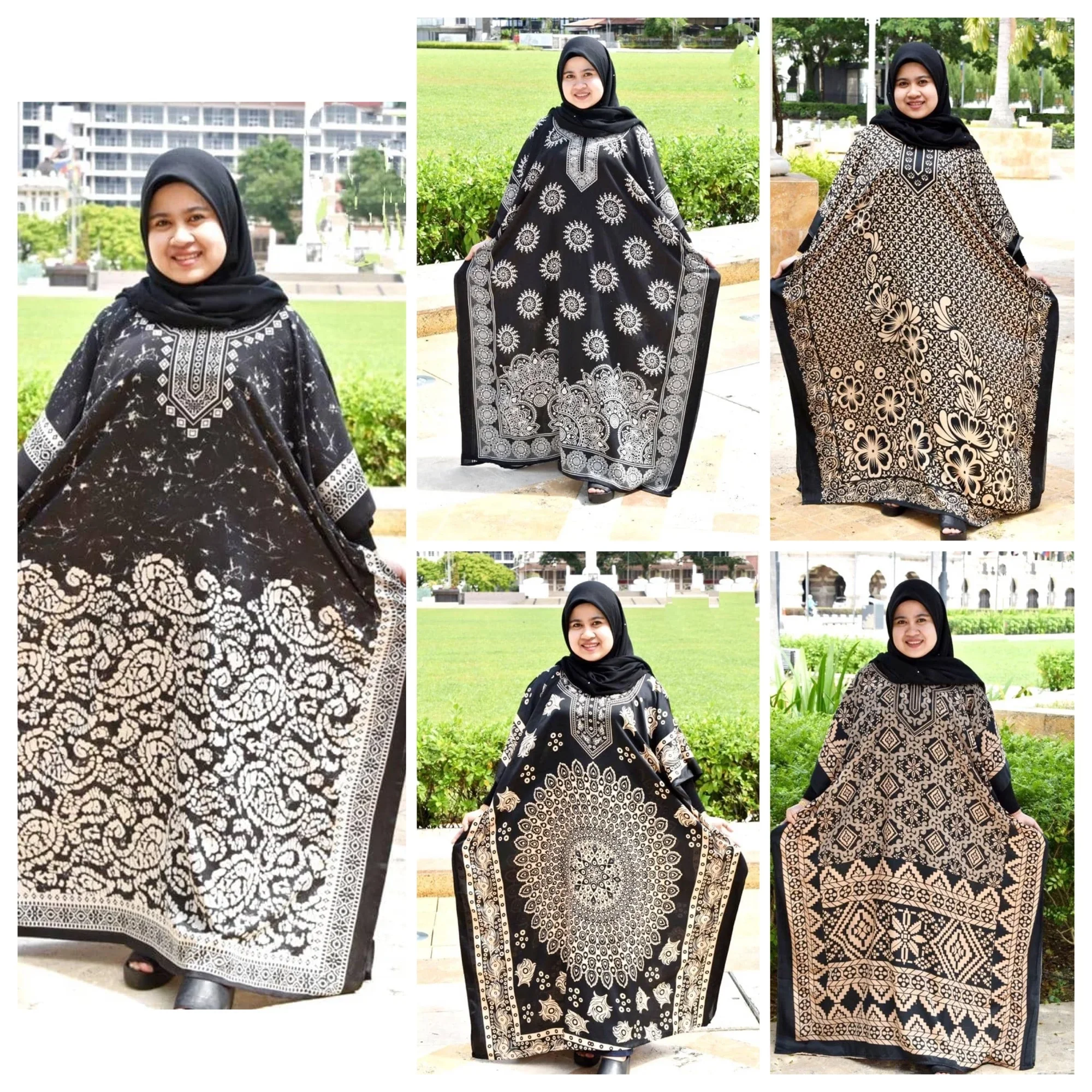 Baju Kelawar Black Gold Series Kaftan Dubai Cantik