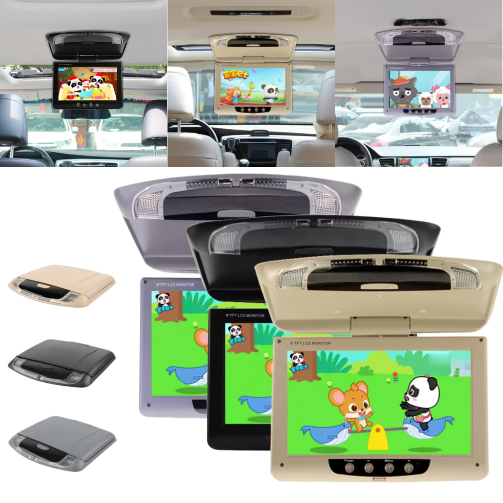 9 inches Car Video Roof Monitor Flip Down Mounted Monitor Slim Design Rear Seat Entertainment Roof Display Car TV