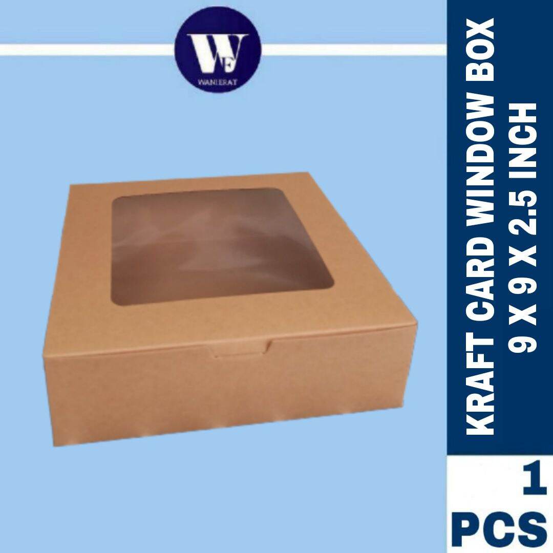 KRAFT CARD WINDOW BOX | KOTAK BROWNIES TALAM | KOTAK KEK WINDOW | Lazada
