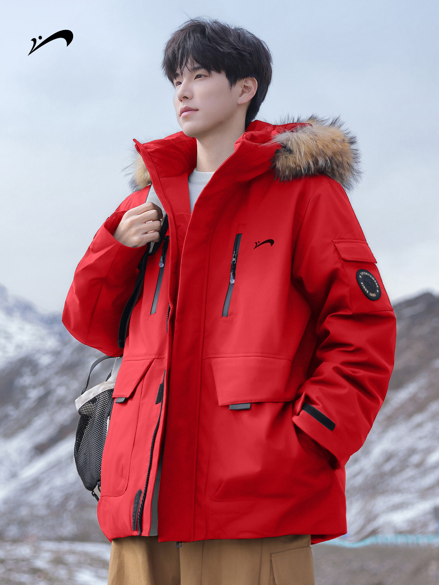 K-BIRD | Red White Duck Down Winter Jacket Male 2026 New Thicker And Warm - Jenama K-BIRD Harga 330 Ringgit*Penghantaran Percuma