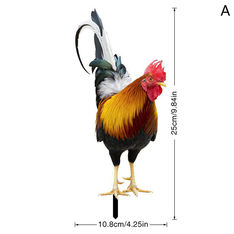 1PC Garden Rooster Statue Chicken Sculpture For Yard Decor Weatherproof Hen Figurine For Patio Backyard Home Outdoor Decoration.
