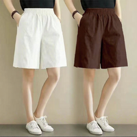 Lieoyuarn | Solid Color High Waist Wide Leg Loose Casual Shorts