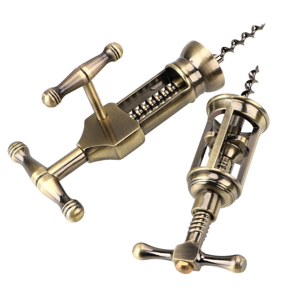 Vintage Rack & Pinion Corkscrew Classic Wine Bottle Opener Tool_voghion.com