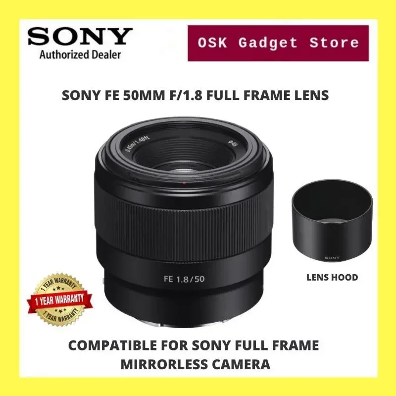 Sony FE 50mm F1.8 SEL50F18F Prime Lens For Sony Full Frame FE Mount ( 15 Month Sony Malaysia Warranty )