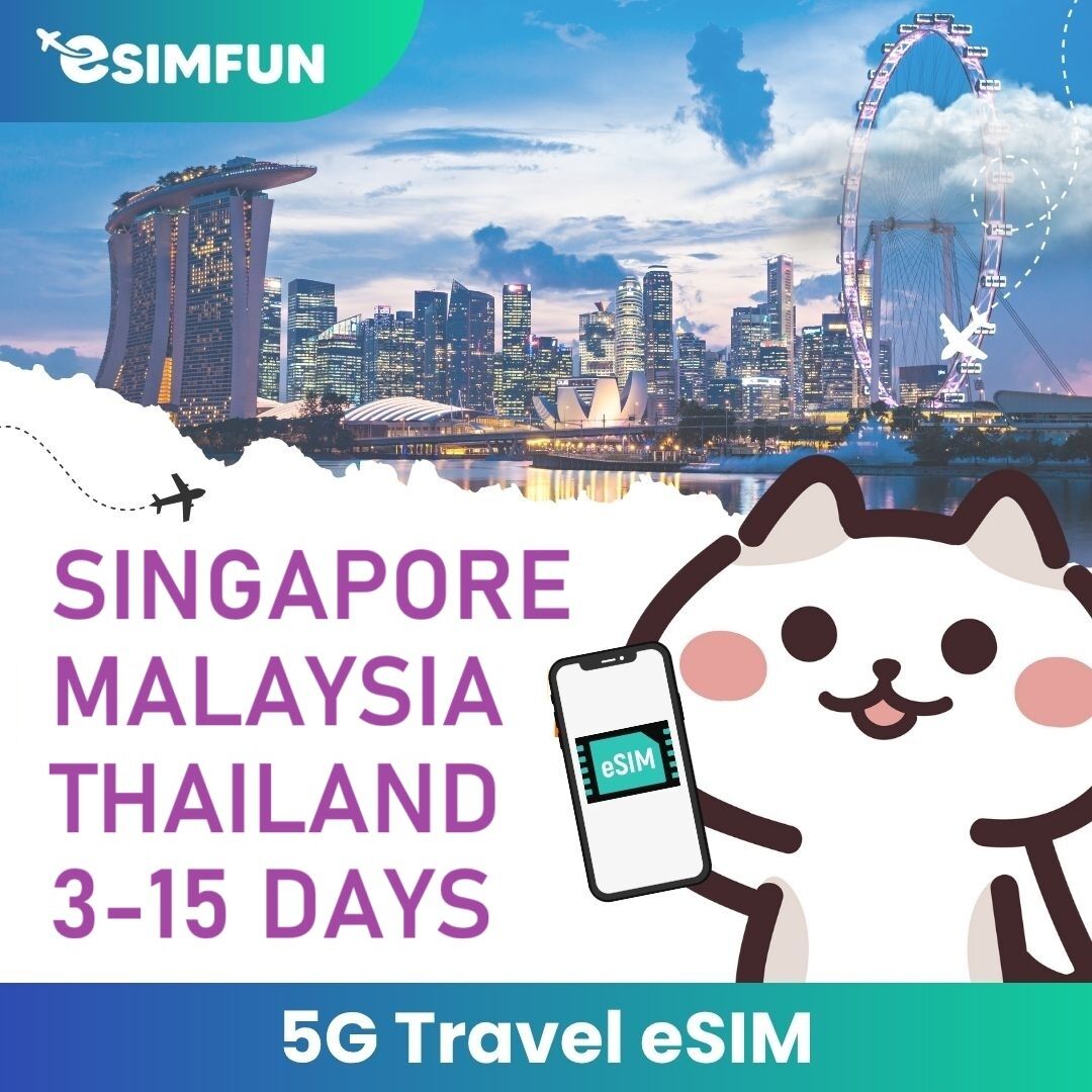 eSIM - Singapore / Malaysia / Thailand 5G Travel eSIM - 3-15 Days Unlimited Data ราคา 240 บาท*ส่งฟรี