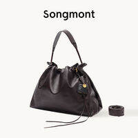 Songmont Medium Gather Bag Set Nappa Leather  Crossbody Bag Women Large-Capacity Drawstring Shoulder Bag
