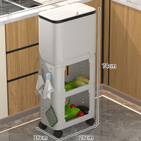 MEIKAIBIN | Hands-Free Mobile Kitchen Trash Bin