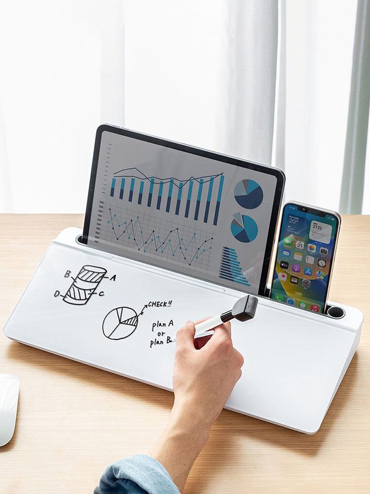 Glass Whiteboard Desk Organizer Office Home Writing Board Multi-Function Storage Bracket Erasable Memo Reminder Board Harga  108 Ringgit*Penghantaran Percuma