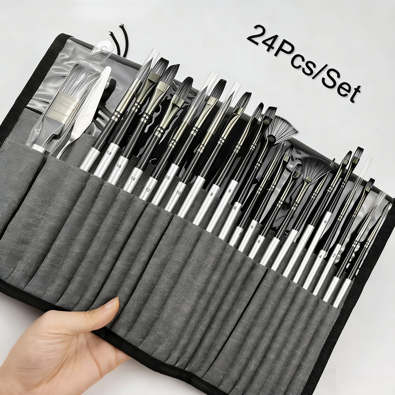 24pcs Mixed Art Brush Set OR Empty Painting Bag with Palette Knife and Painting Bag for Acrylic Watercolor Oil Painting & Art