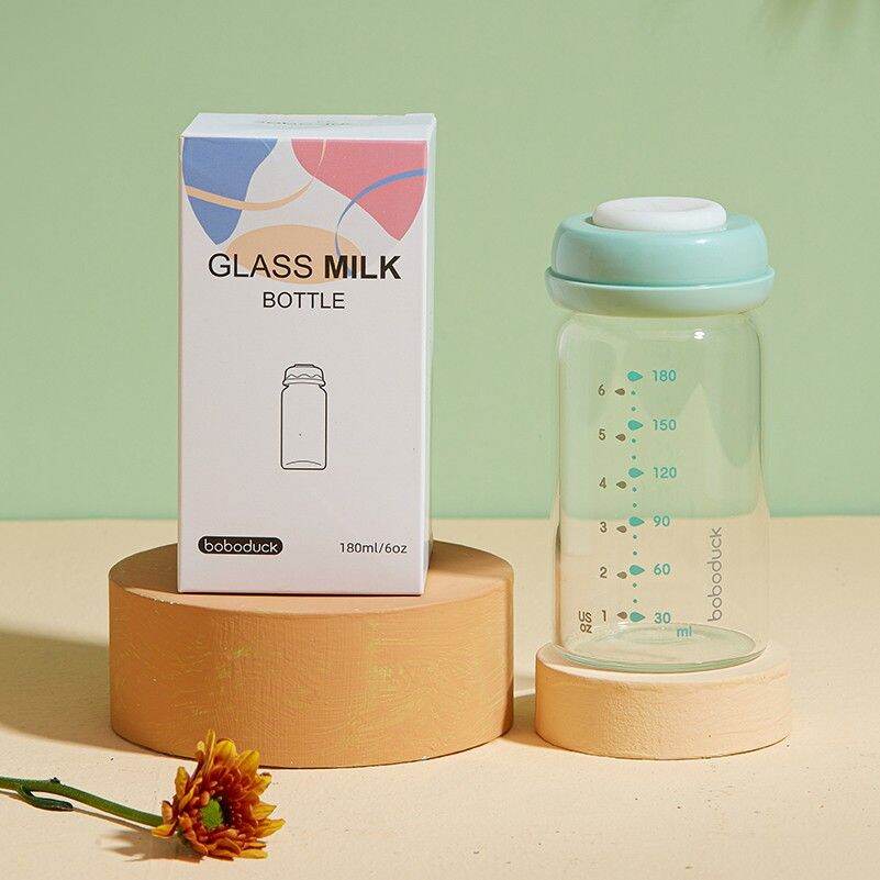 Boboduck Wide Neck Feeding Bottle Breast Milk Glass Storage Bottle