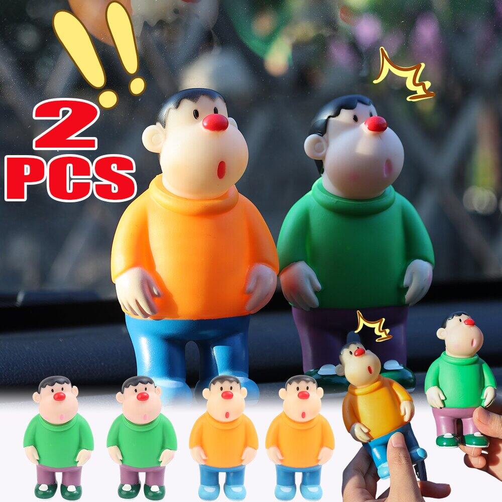 2Pcs Doraemon Nobita Car Ornament Creative Japanese Comics Fat Tiger ...