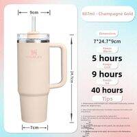 Stanley | Insulated Tumbler Large Capacity Stainless Steel Tumbler with Straw Leak Proof Design for Hot and Cold Drinks Car Home Office Use Cup Brush Included