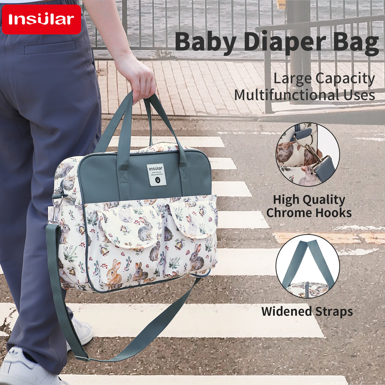 New Mummy Bag Fashion Handheld Lightweight Small Size Baby Diaper Bag Multi-Functional Mom Backpack Shoulder Crossbody Handbag ราคา 289 บาท*ส่งฟรี