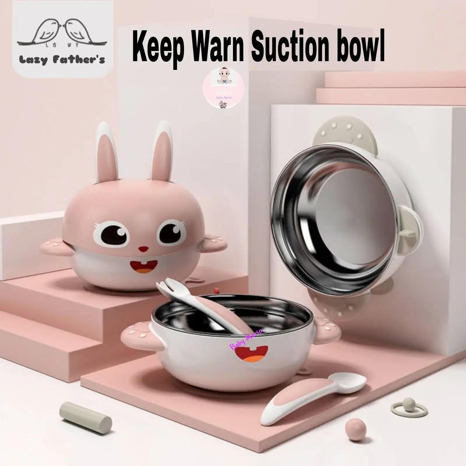 Baby Suction Keep Warm Bowl 300ml Feeding Set