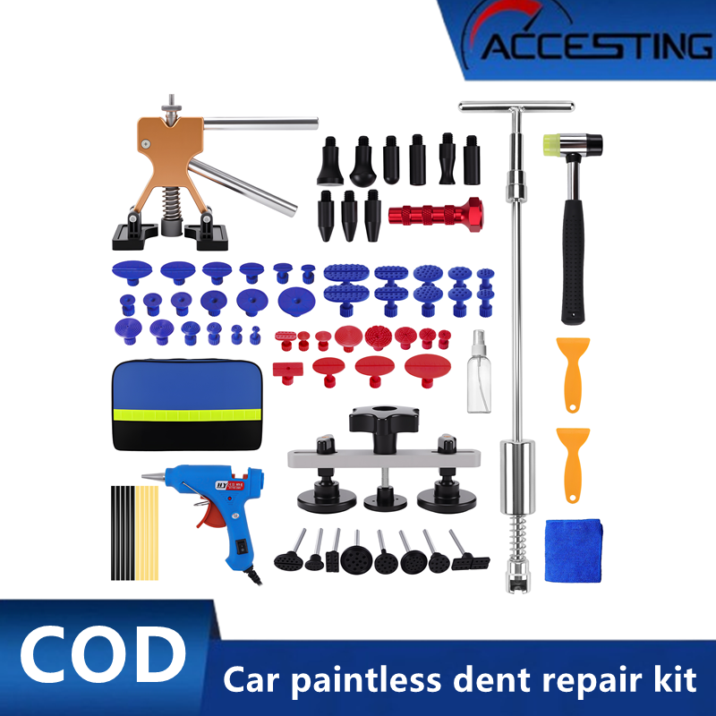 Automatically adjustable width car dent repair sheet metal tools, T-type dent puller, sliding hammer, and reverse hammer set, car accessories. ราคา 2,987 บาท*ส่งฟรี