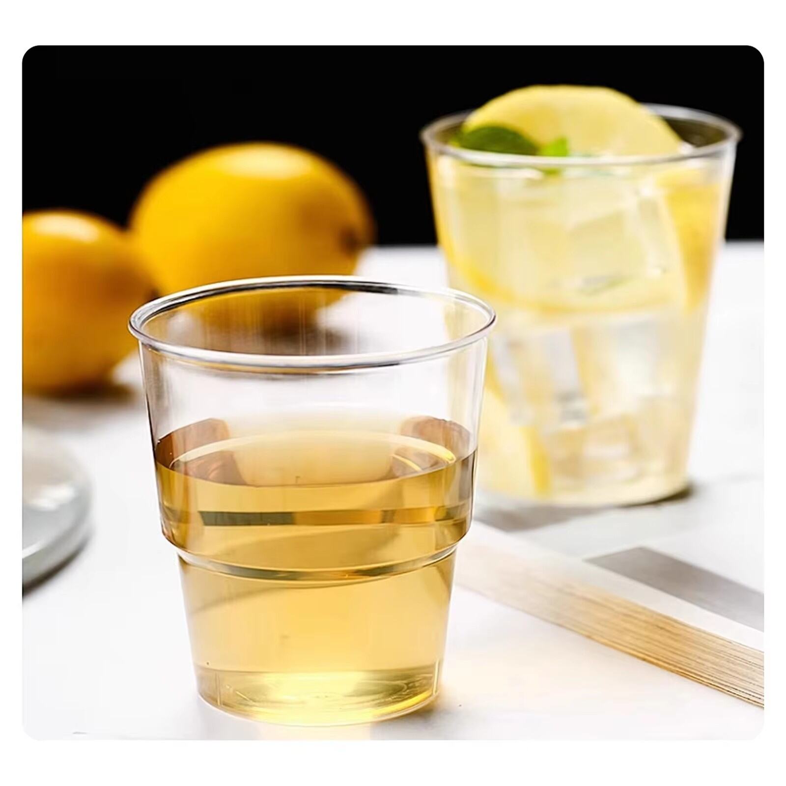 Wholesale Customized Disposable 10 OZ Frosted Airline Cup PS Transparent Hard Plastic Cup for Parties and Picnics. 