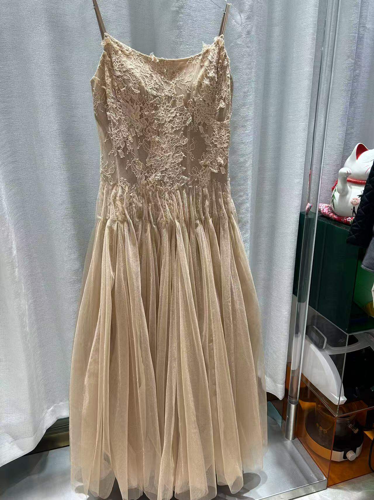 Tagkita High Waist Lace Elegant Three Layer Tulle Dress Nude Color Vintage Glorious Strapless Dress Commute Style Summer Dress Harga  1,043 Ringgit*Penghantaran Percuma