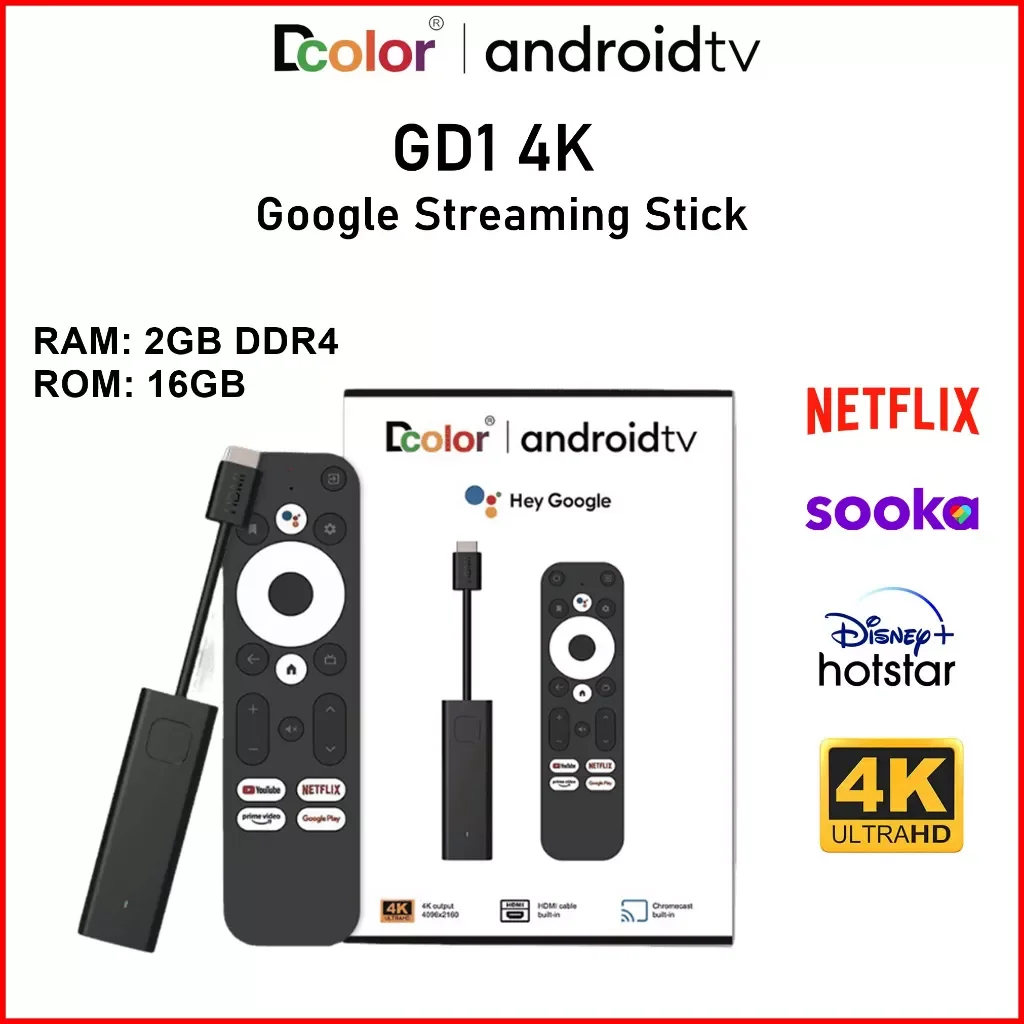 GD1 4K Netflix Google Certified TV Stick | Android 11 | 2+16G || PLUS ...