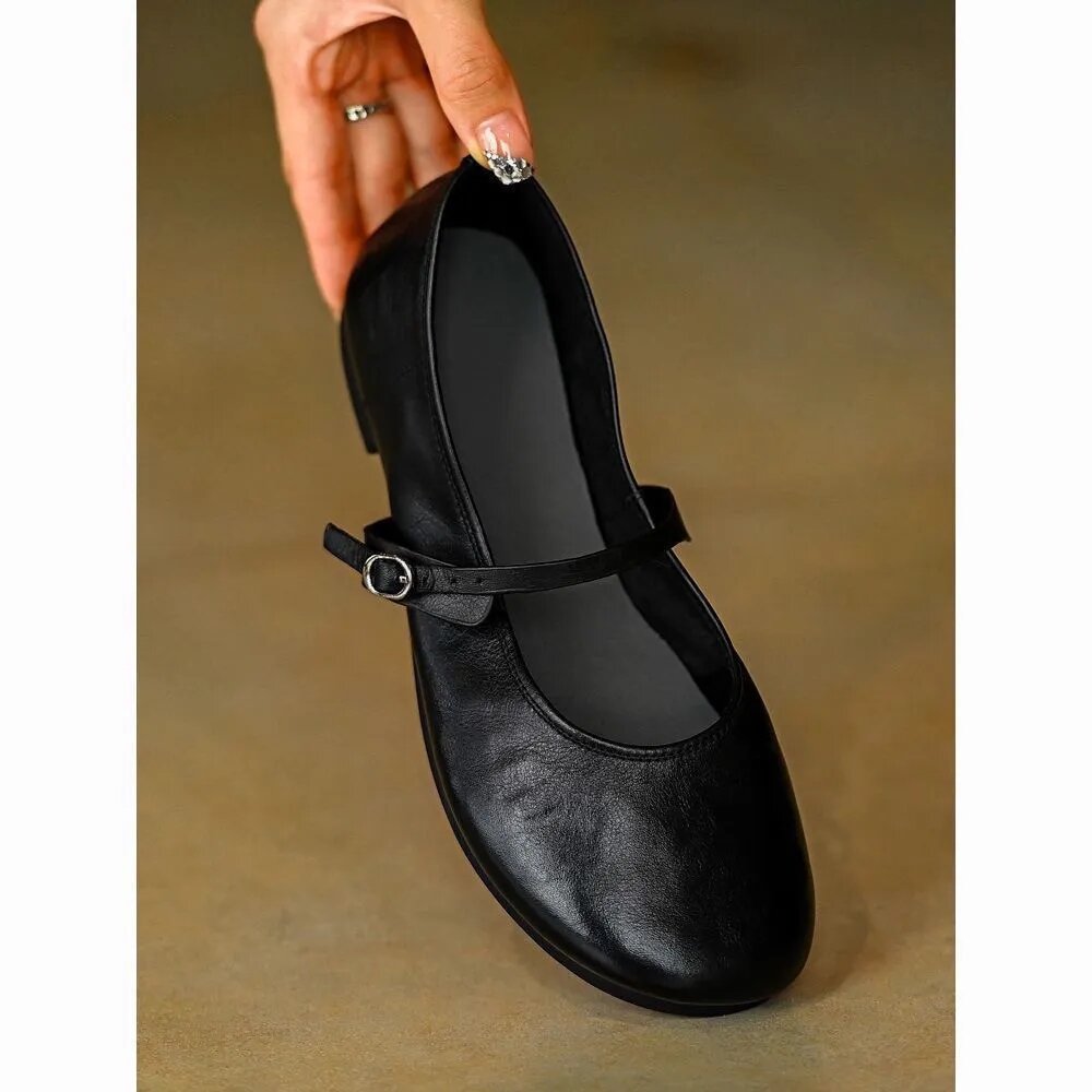 Women Soft leather flat Ballet soles Lightweight Mary shoes lightweight soles