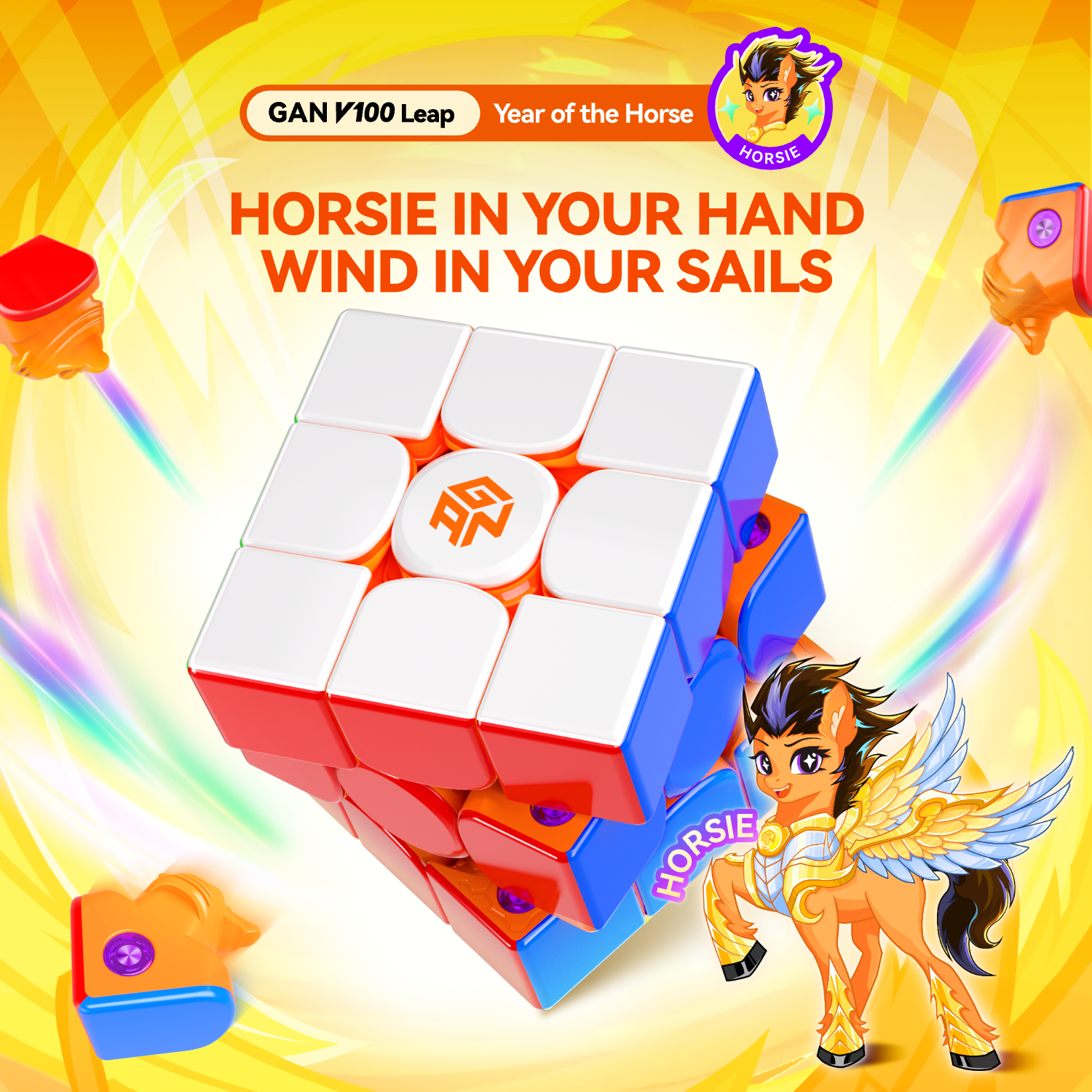 [GAN V100 Leap Year Of The Horse Edition Magnetic Speed Cube Frosted Version Magic Cube Education Puzzle Toys For Kids,Gan V100 Leap Year of the Horse Edition Magnetic Speed ​​Cube Frosted Model Magic Cube Educational Puzzle Toys for Children,] ราคา 1,045 บาท*ส่งฟรี