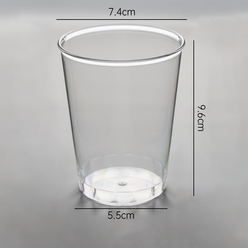 Wholesale Customized Disposable 10 OZ Frosted Airline Cup PS Transparent Hard Plastic Cup for Parties and Picnics. 