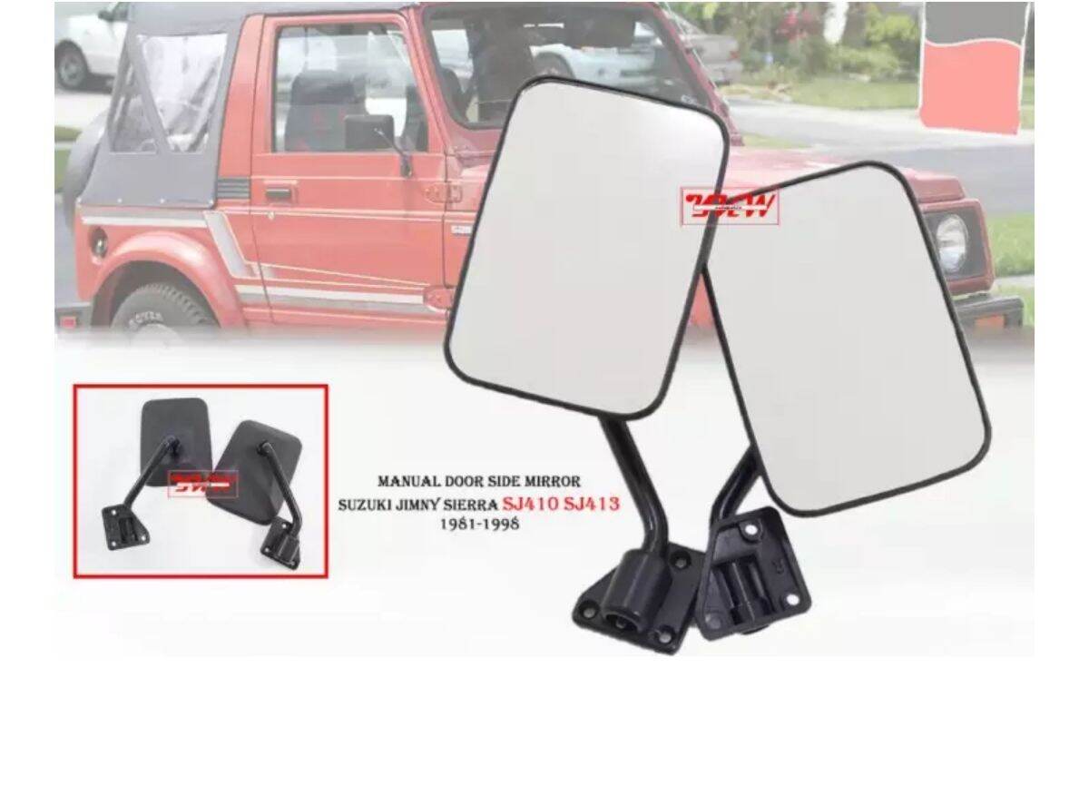 Exterior Side Mirror Set For Suzuki Jimny Samurai SJ410 SJ413 Santana – Manual Fold Black