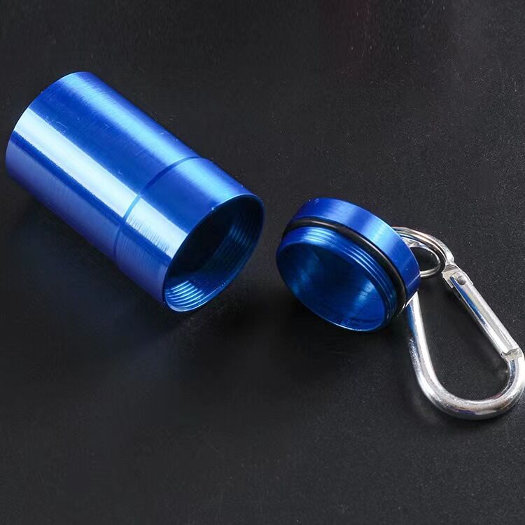 Windproof Aluminum Pocket Ashtray With Lid Portable Keychain Tube_voghion.com