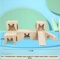 BEIDIQI | Large Wooden Rabbit Hideaway Villa Playhouse