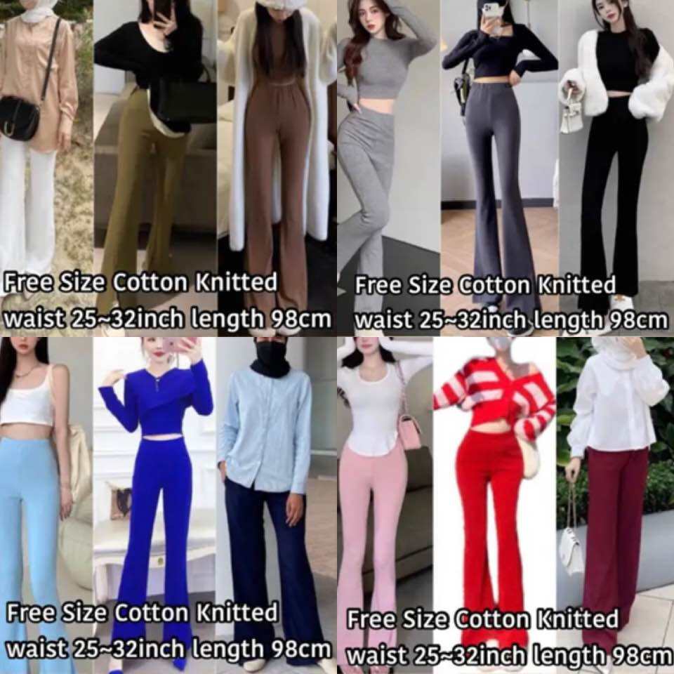 Bootcut Pants Women Plus Size Korean Style Flared Pants High Waist