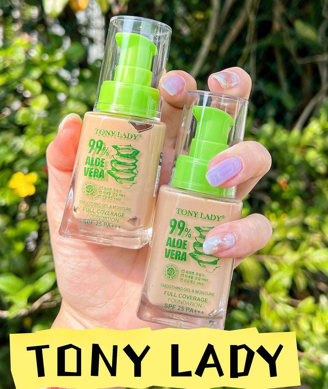Tony lady foundation full coverage aloevera Aloe Vera Makeup Natural Finish  Foundation Masstige Makeup For All Skin Types - Lazada | Lazada