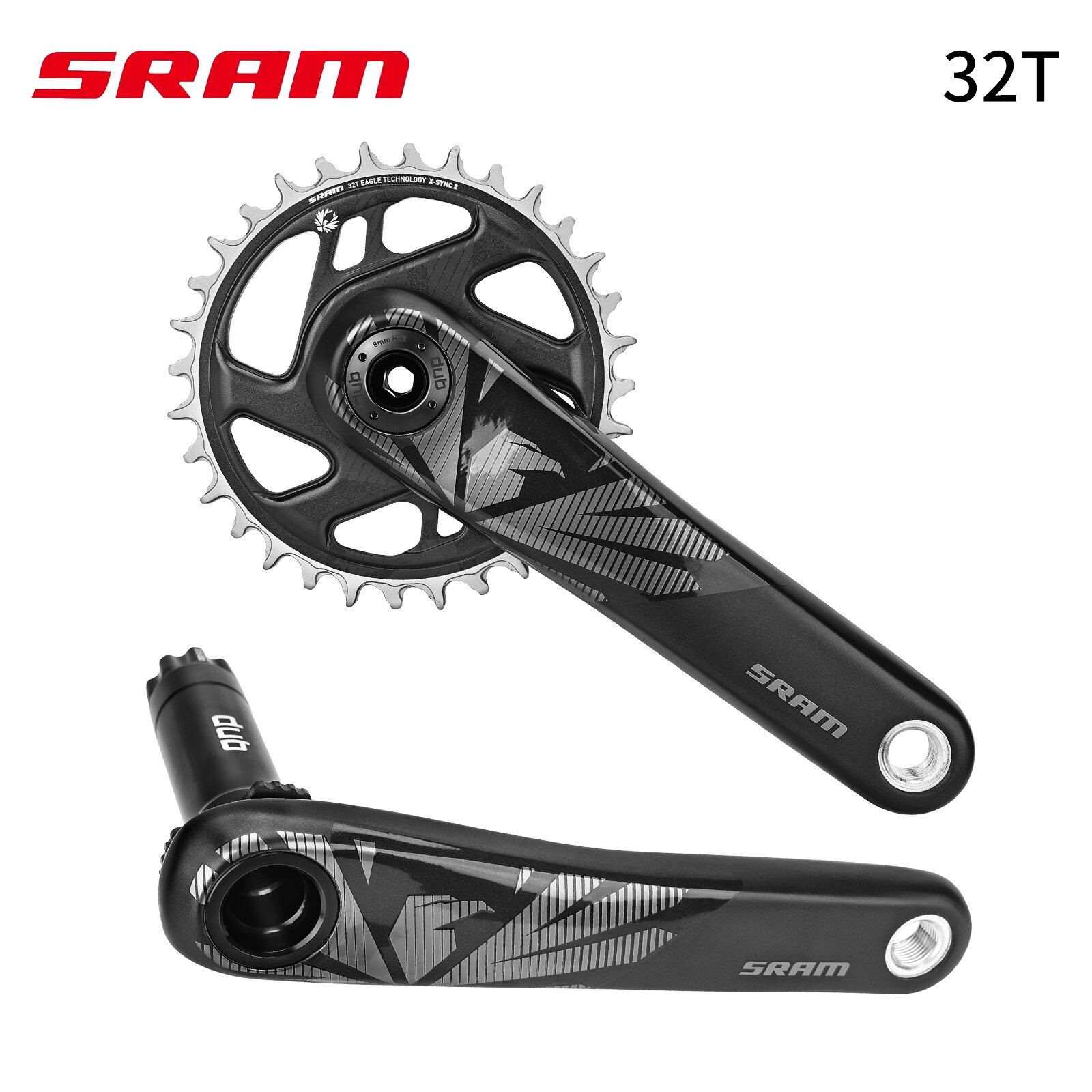 Eagle xe đạp leo núi crankset Dub trục Truvativ/NX/X1 sợi carbon duy nhất chainring (SRAM-X1-175MM/S