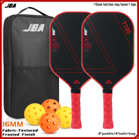 JBA ชุดไม้พายพิคเกิลบอลT700ใยคาร์บอนไฟเบอร์มีพื้นผิวเป็นฝ้าแกนรังผึ้งขนาด16มม. PP กันลื่นจุดที่สวยงามควบคุมได้อย่างแม่นยำด้ามจับระบายอากาศได้สำหรับทุกระดับ