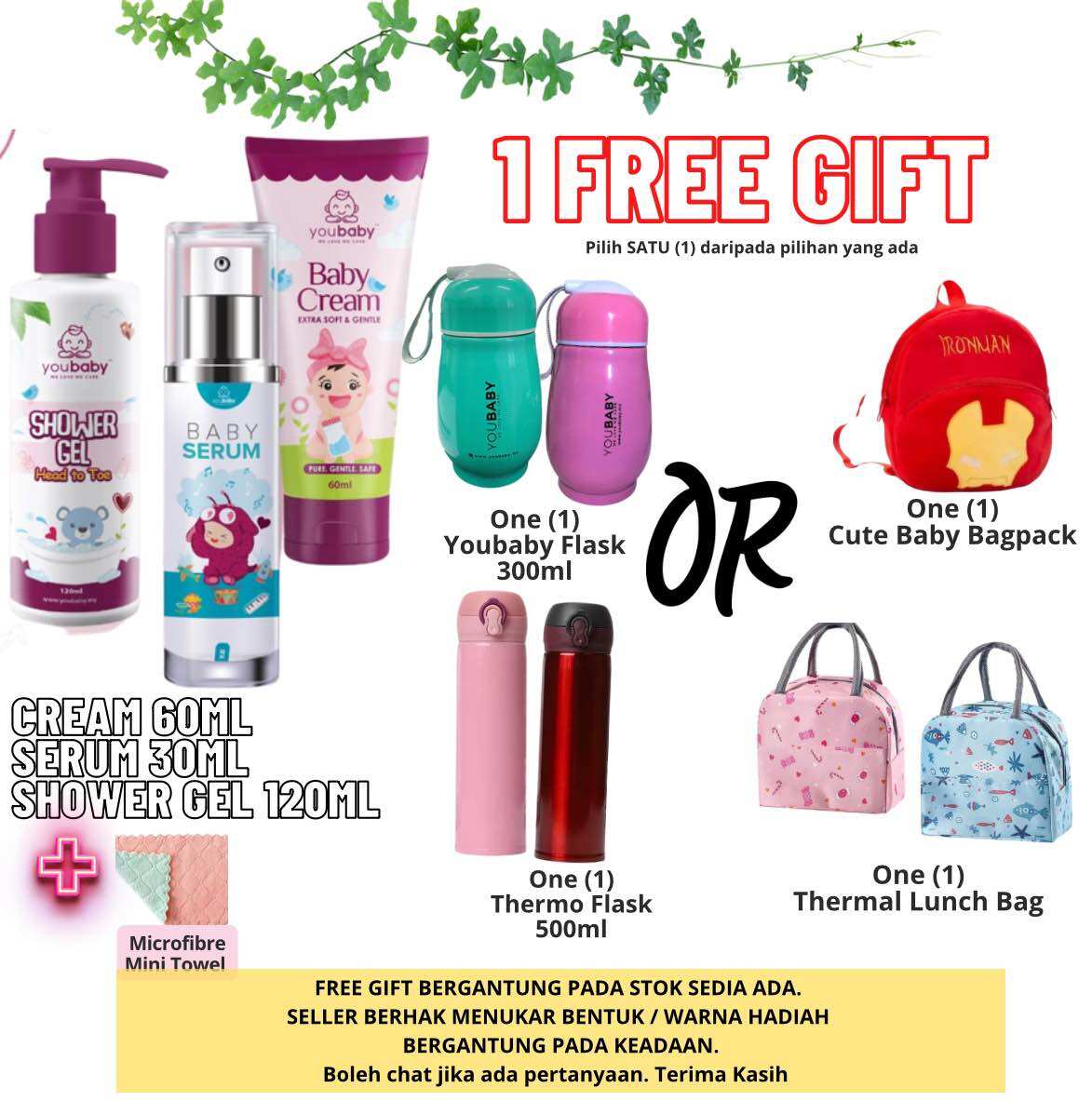 YOUBABY PRODUCT ORIGINAL HQ (cream selsema batuk kahak ruam eczema juandice)