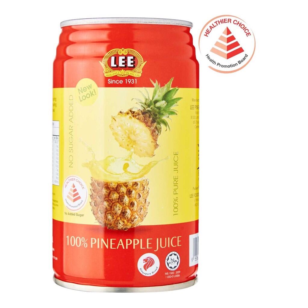Lee 100% Pure Juice Pineapple (No Sugar Added)(24 cans x 325 ml