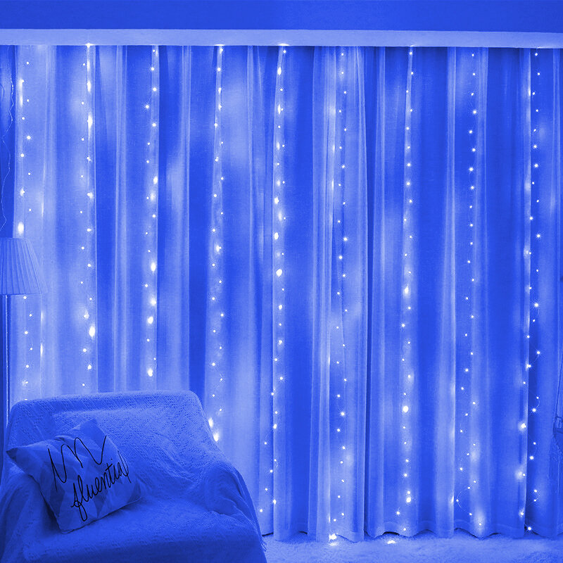 3/6M USB LED Curtain 8Modes Remote Control String Lights Holiday Wedding Fairy Garland Lights For Bedroom Living Room Decor