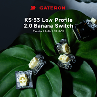 GATERON KS-33สวิตช์กล้วย2.0แบบต่ำ3ขาสำหรับเรือนด้านล่างแป้นพิมพ์กลไก MX สีดำ