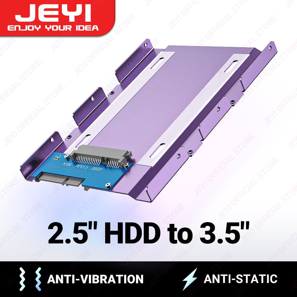 JEYI 2.5" to 3.5" SSD HDD Hard Drive Adapter Bay Holder Mounting Bracket Caddy Tray for 7 / 9.5 / 12.5mm 2.5 inch HDD / SSD - Jenama JEYI Harga 12 Ringgit*Penghantaran Percuma