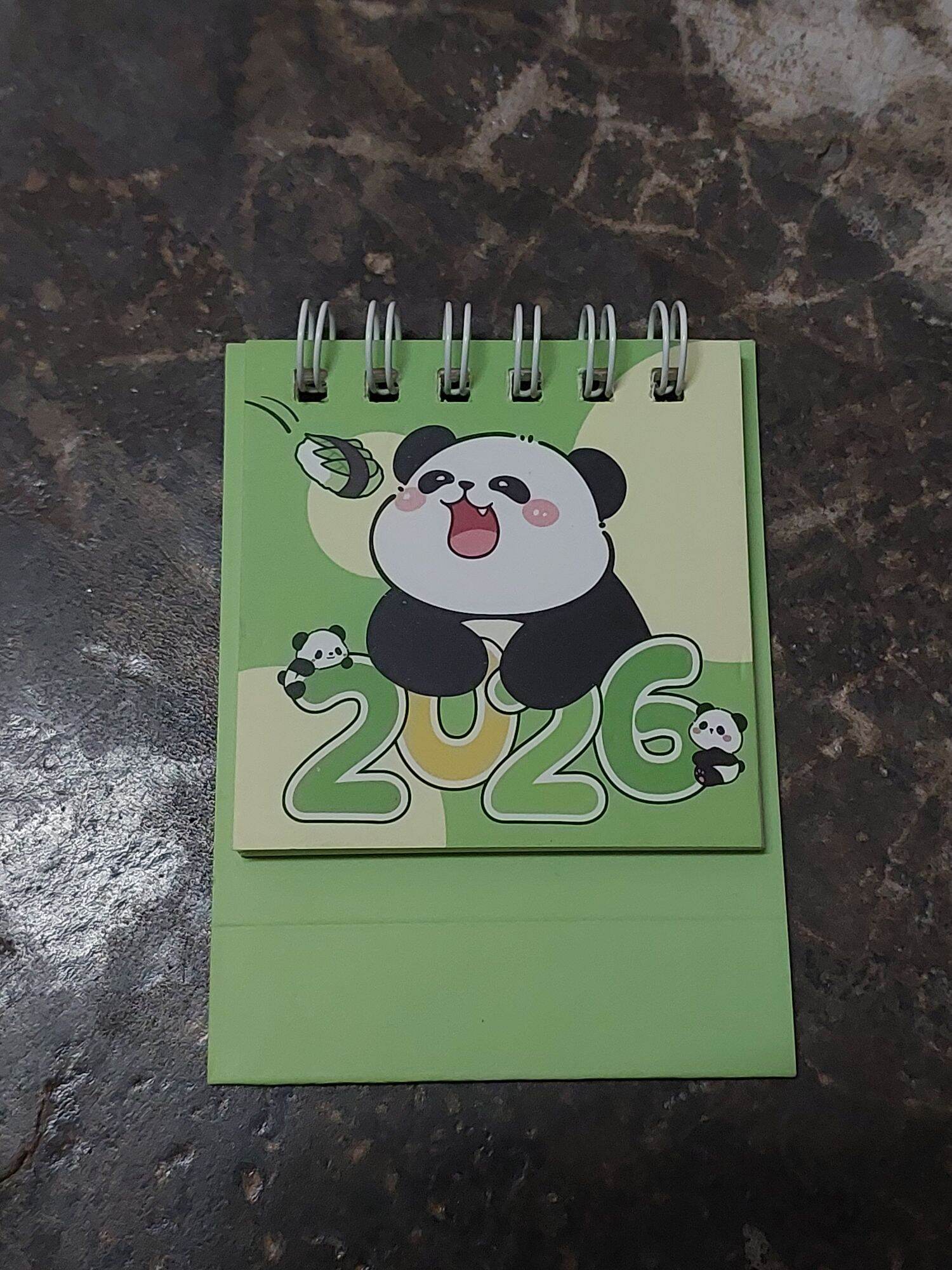 2026 Mini Calendar Portable Cute Panda Design Calendar