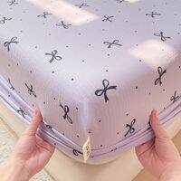 Dansunreve Washed Cotton Bedsheet Floral/Cartoon Fitted Bed Sheet Single Queen King Super King Mattress Cover
