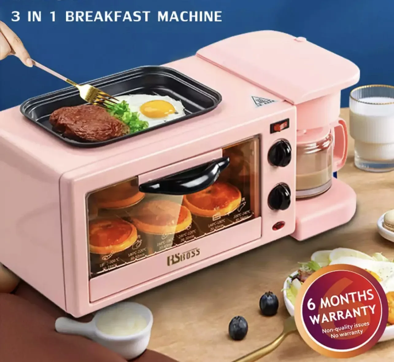 3 IN 1 Multi-Function Electric Oven Breakfast Machine Coffee Maker Breakfast Maker