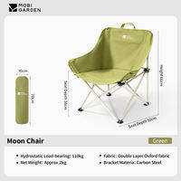 MOBI GARDEN Camping Folding Chair Moon Chair Comfortable Portable Outdoor Picnic Fishing Chair Large Seat
