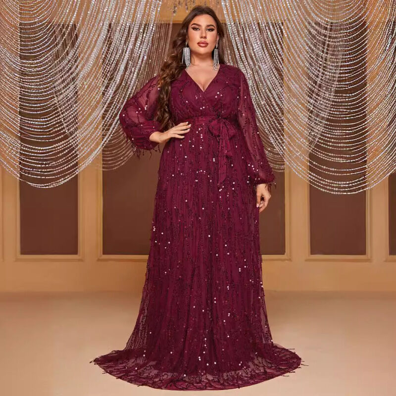 green emerald velvet dress Sequin Tulle Evening Dresses Plus Size for Women Party Wear Wholesale