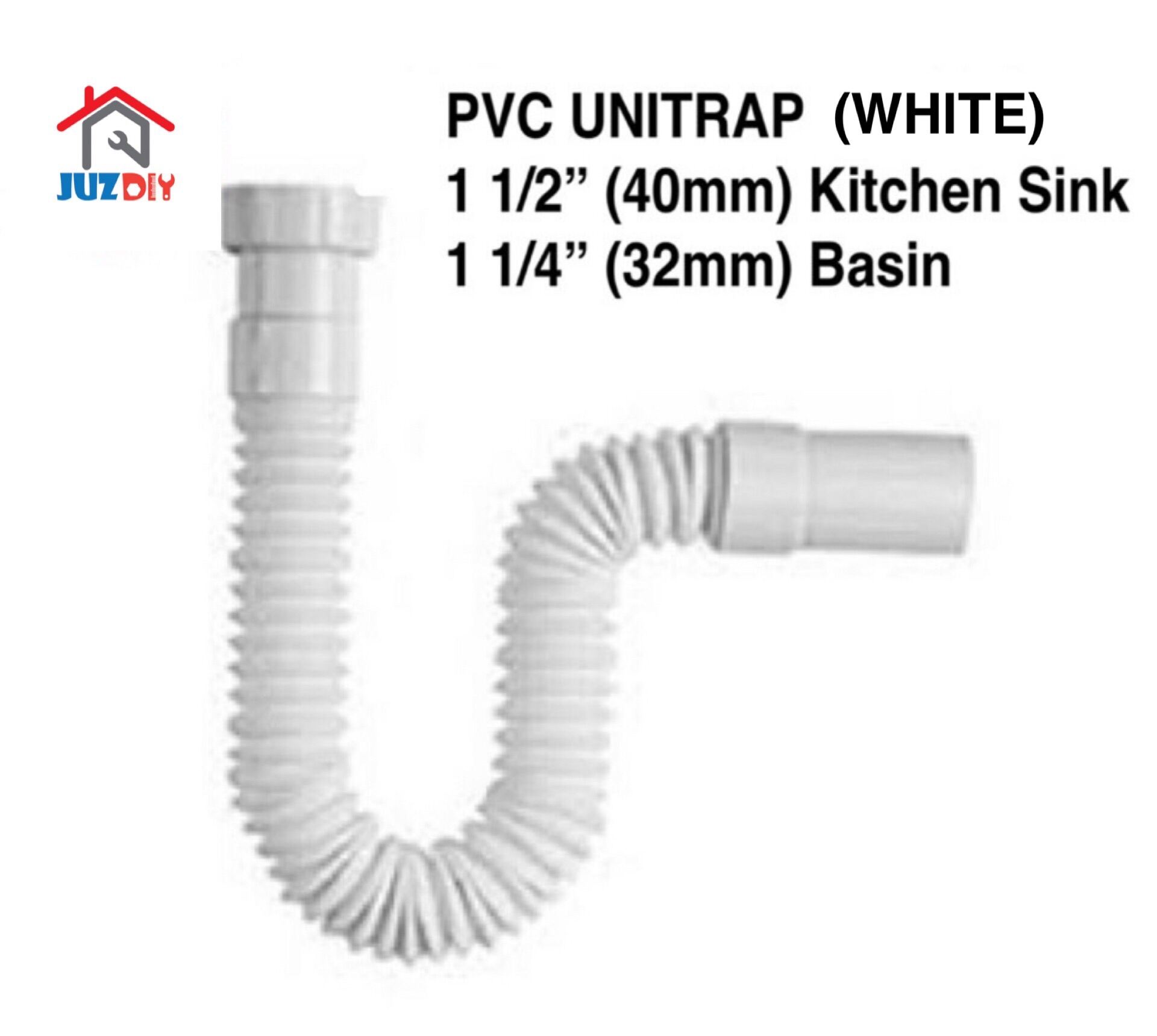 PVC Flexible Bottle Trap 32mm / 40mm (White) | Lazada