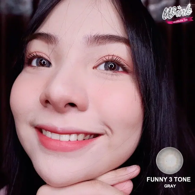 Funny3Tone Gray 16mm Bigeyes Korean Contact Lens