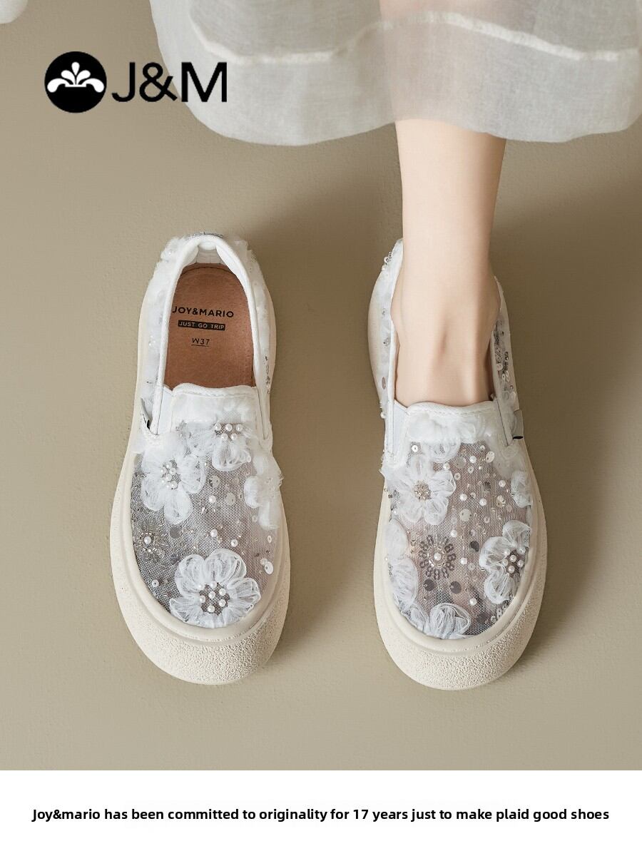 J&M | New Fall Lace Mesh Thick Sole Slip-On Loafers - Jenama J&M Harga 330 Ringgit*Penghantaran Percuma