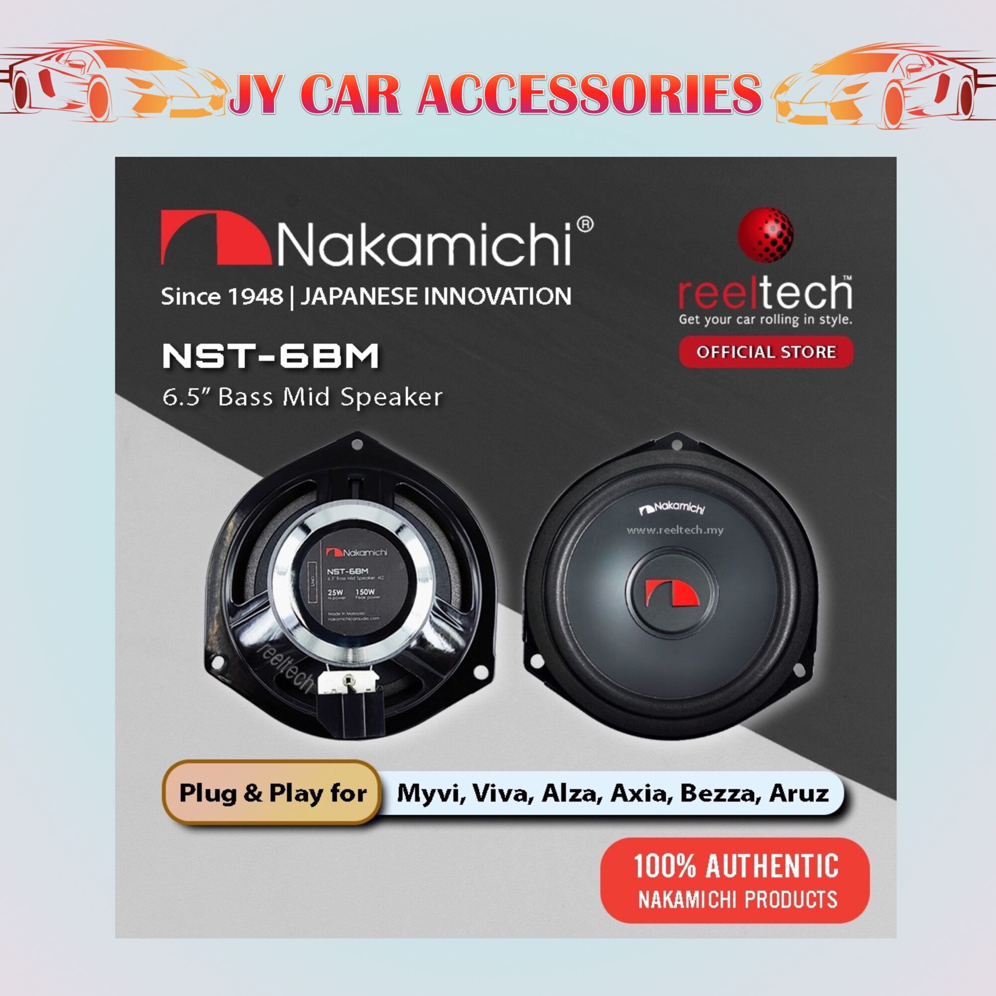Nakamichi NST6BM 6.5" Mid Bass Plug and Play for Myvi Viva Axia