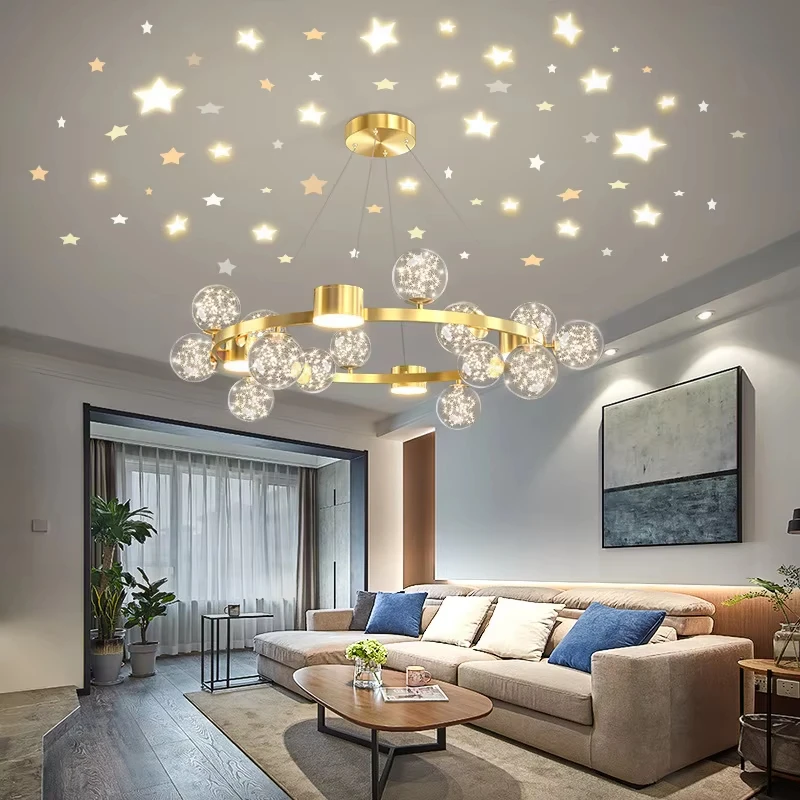 Modern Creative Art Iron Glass LED Decor Home Chandelier Bedroom Living Room Dining Hall Study Lighting Fixtures Dropshipping ราคา 5,963 บาท*ส่งฟรี