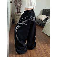 SUODUN | Street Style Letter Rhinestone Jogger Pants