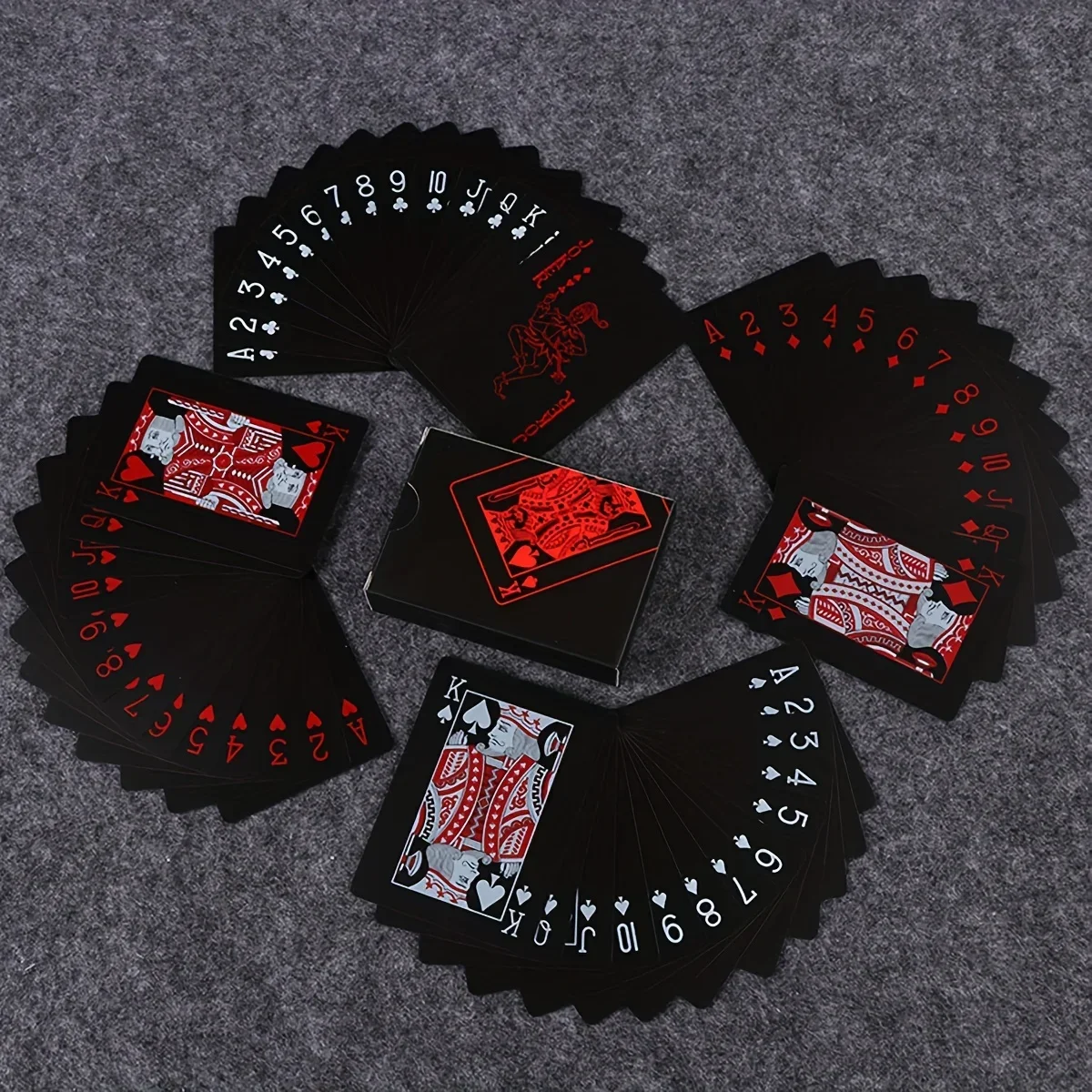 54pcs/set-Cardwaterproof Black Matte Playing black plastic card